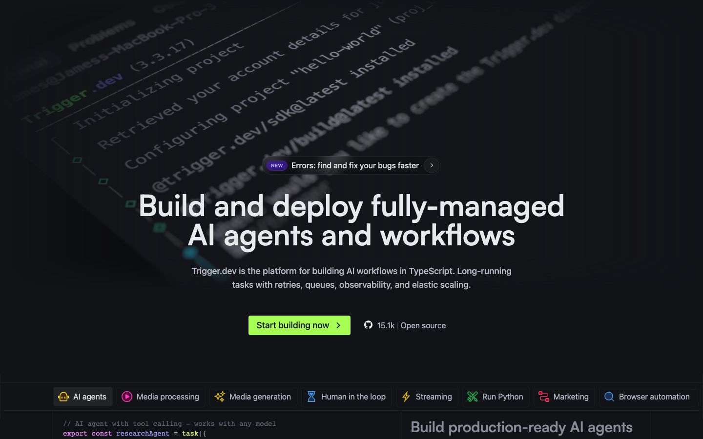 Trigger.dev landing
