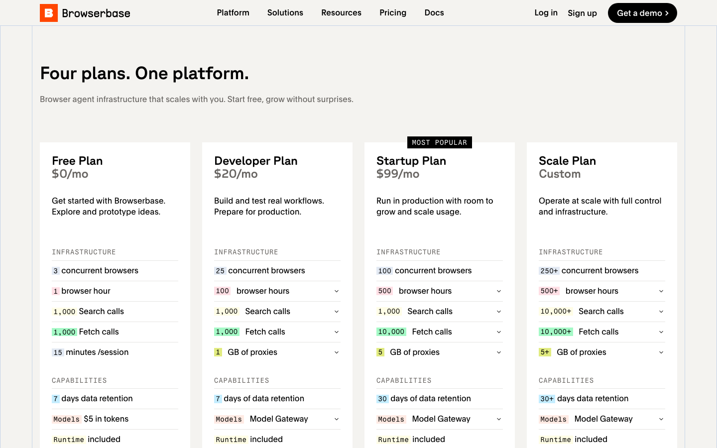 Browserbase pricing